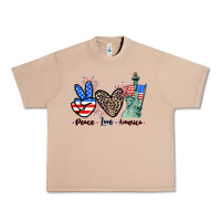 Burro Peace love america 4th of july Urban Heavy Tee - CowGirlArtShop