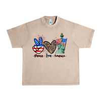 French Oak Peace love america 4th of july Urban Heavy Tee - CowGirlArtShop