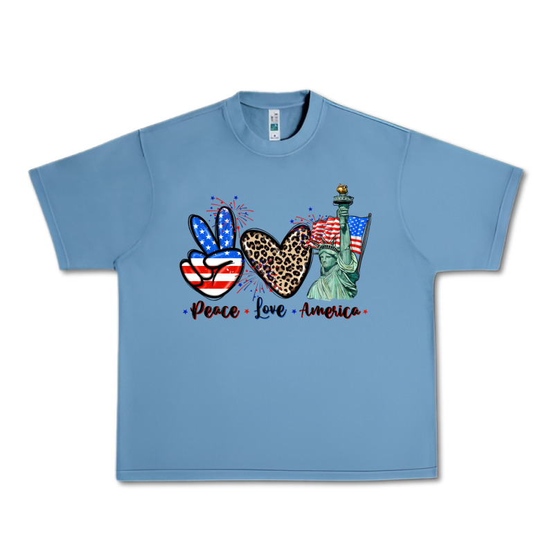Peace Love America 4th Of July Urban Heavy Tee by CowGirlArtShop | Teevron