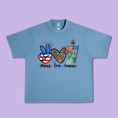 Peace Love America 4th Of July Urban Heavy Tee Designed By Cowgirlartshop