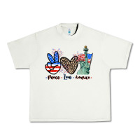 Pistachio Peace love america 4th of july Urban Heavy Tee - CowGirlArtShop