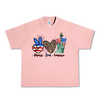 Salmon Peace love america 4th of july Urban Heavy Tee - CowGirlArtShop