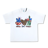 White Peace love america 4th of july Urban Heavy Tee - CowGirlArtShop