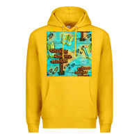 Lemon Wooden Signboard And Gamping Map Seamless Pattern Premium Hoodie - BundleAndBundleShop