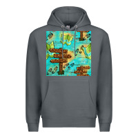 Rock Wooden Signboard And Gamping Map Seamless Pattern Premium Hoodie - BundleAndBundleShop