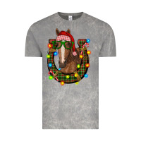Cloud Rock christmas horseshoe with horse Vintage Tee - RanaPortraitStore