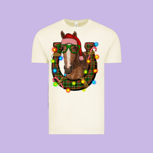 Christmas Horseshoe With Horse Vintage Tee Designed By Ranaportraitstore