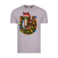 Vintage Zinc christmas horseshoe with horse Vintage Tee - RanaPortraitStore