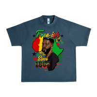 Midnight Navy free ish since 1865 black man Urban Heavy Tee - HRA Design Shop