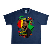 Navy free ish since 1865 black man Urban Heavy Tee - HRA Design Shop