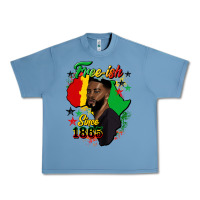 Pebble Blue free ish since 1865 black man Urban Heavy Tee - HRA Design Shop
