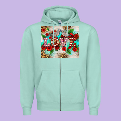 Love Birds And Love With Ross Zipper Hoodie Designed By Adodesignshop