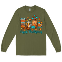 Army Green happy thanksgiving coffee Long Sleeve Tee - JahusDesignShop