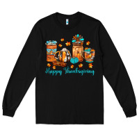 Black happy thanksgiving coffee Long Sleeve Tee - JahusDesignShop
