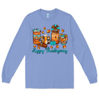 Colony Blue happy thanksgiving coffee Long Sleeve Tee - JahusDesignShop