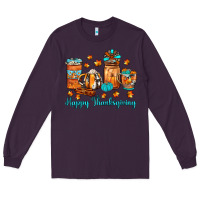 Plum happy thanksgiving coffee Long Sleeve Tee - JahusDesignShop