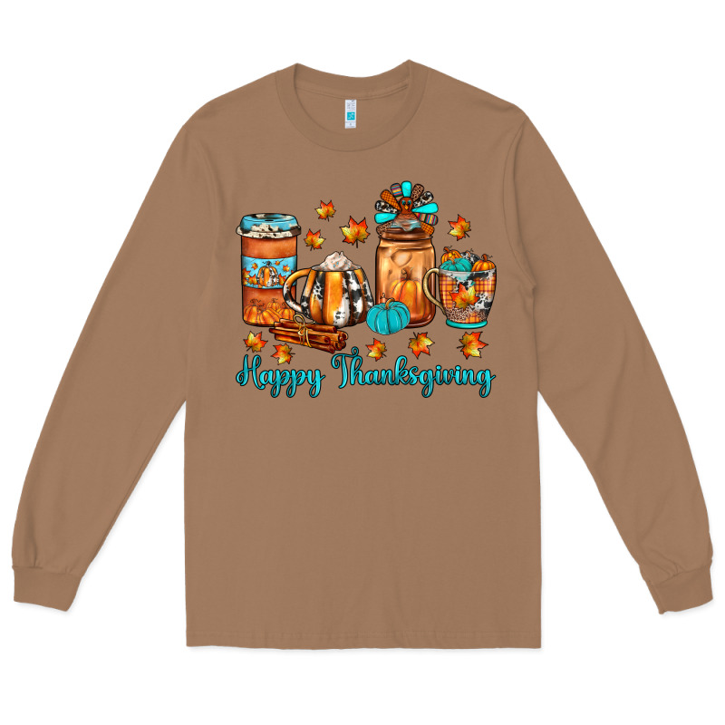 Happy Thanksgiving Coffee Long Sleeve Tee by JahusDesignShop | Teevron
