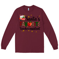 Burgundy santa's favorite teacher assistant Long Sleeve Tee - AdoDesignShop
