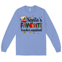 Colony Blue santa's favorite teacher assistant Long Sleeve Tee - AdoDesignShop