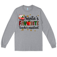 Heather Grey santa's favorite teacher assistant Long Sleeve Tee - AdoDesignShop