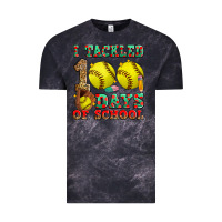 Cloud Black i tackled 100 days of school softball Vintage Tee - Zillion Design Studio