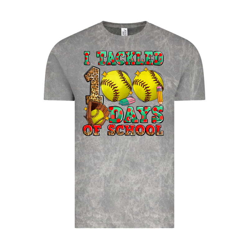 I Tackled 100 Days Of School Softball Vintage Tee by Zillion Design Studio | Teevron