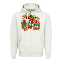 Oatmeal Heather national hispanic heritage month Zipper Hoodie - BundleAndBundleShop