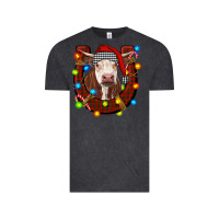 Vintage Black christmas horseshoe with hereford cow Vintage Tee - RanaPortraitStore