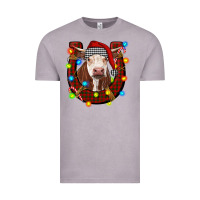 Vintage Zinc christmas horseshoe with hereford cow Vintage Tee - RanaPortraitStore