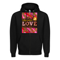 Black all you need is love Zipper Hoodie - AdoDesignShop