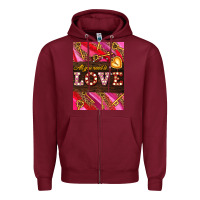 Burgundy all you need is love Zipper Hoodie - AdoDesignShop