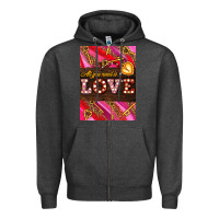 Charcoal Heather all you need is love Zipper Hoodie - AdoDesignShop