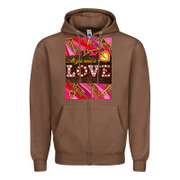 Chestnut all you need is love Zipper Hoodie - AdoDesignShop