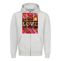 Dove Grey all you need is love Zipper Hoodie - AdoDesignShop