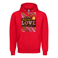 Red all you need is love Zipper Hoodie - AdoDesignShop