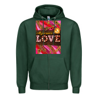 Sports Green all you need is love Zipper Hoodie - AdoDesignShop