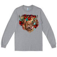 Heather Grey christmas cow gemstone Long Sleeve Tee - JahusDesignShop