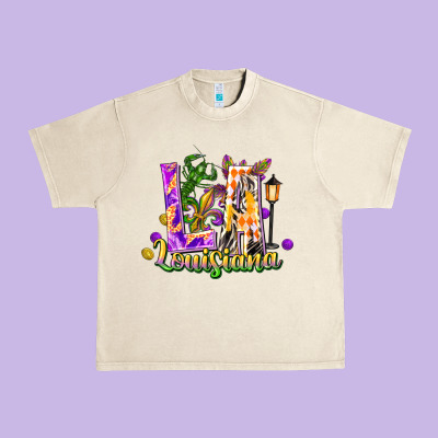 Louisiana La Mardi Gras Urban Heavy Tee Designed By Fadigitalartstudio