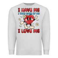 Dove Grey i have me i take care of me i love me Premium Sweatshirt - MaliasSmallBusiness