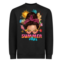 Black summer vibes messy bun tbw Heavyweight Sweatshirt - texasbilliewilder