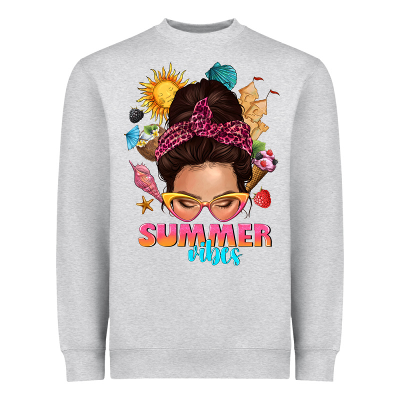 Summer Vibes Messy Bun Tbw Heavyweight Sweatshirt by texasbilliewilder | Teevron