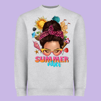 Summer Vibes Messy Bun Tbw Heavyweight Sweatshirt Designed By Texasbilliewilder