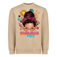 Mushroom summer vibes messy bun tbw Heavyweight Sweatshirt - texasbilliewilder