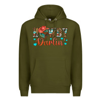 Army Green Western Howdy Darlin Premium Hoodie - BundleAndBundleShop