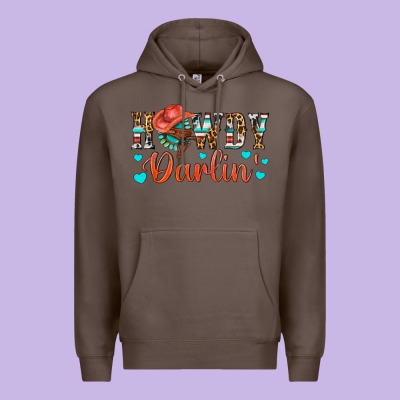 Western Howdy Darlin Premium Hoodie Designed By Bundleandbundleshop