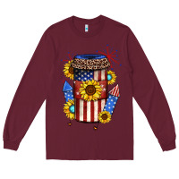 Burgundy 4th of july coffee cup Long Sleeve Tee - JahusDesignShop