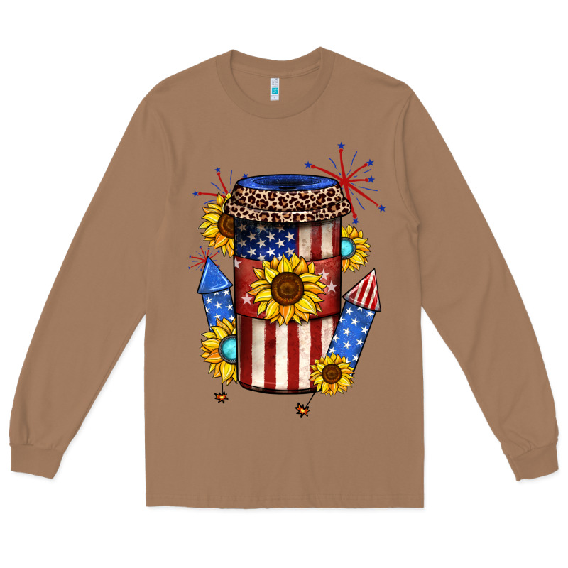 4th Of July Coffee Cup Long Sleeve Tee by JahusDesignShop | Teevron