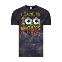 Cloud Black i tackled 100 days of school soccer Vintage Tee - Zillion Design Studio
