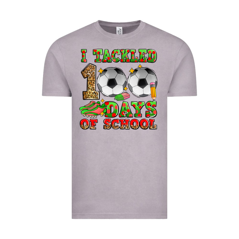 I Tackled 100 Days Of School Soccer Vintage Tee by Zillion Design Studio | Teevron