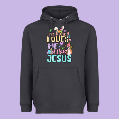 No Bunny Loves Me Like Jesus Heavyweight Hoodie Designed By Maliassmallbusiness